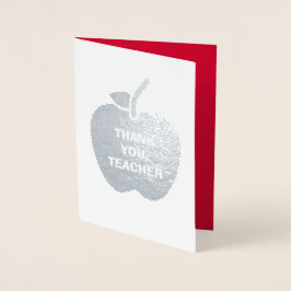 Tarjeta Con Relieve Metalizado Gracias, Profesor. Lujo