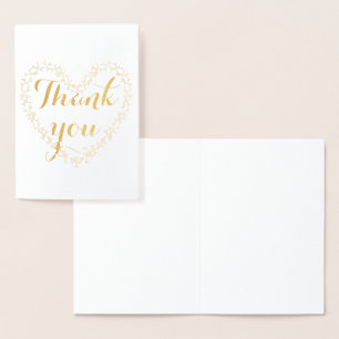 Tarjeta Con Relieve Metalizado Gracias Simple Blank Cute Heart White