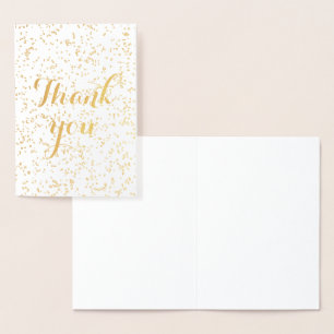 Tarjeta Con Relieve Metalizado Gracias Simple Blank Sprinkles White