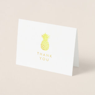 Tarjeta Con Relieve Metalizado Gracias Simplemente piña de oro
