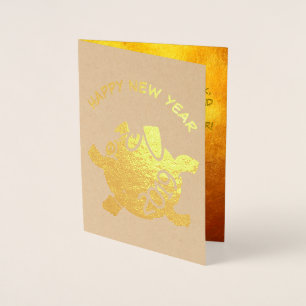 Tarjeta Con Relieve Metalizado Gracioso 6 Personalizado Año Cerdo Zodiac Cumpleañ