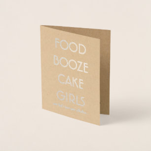 Tarjeta Con Relieve Metalizado Gracioso Groomsman o los mejores CHICAS de carne d