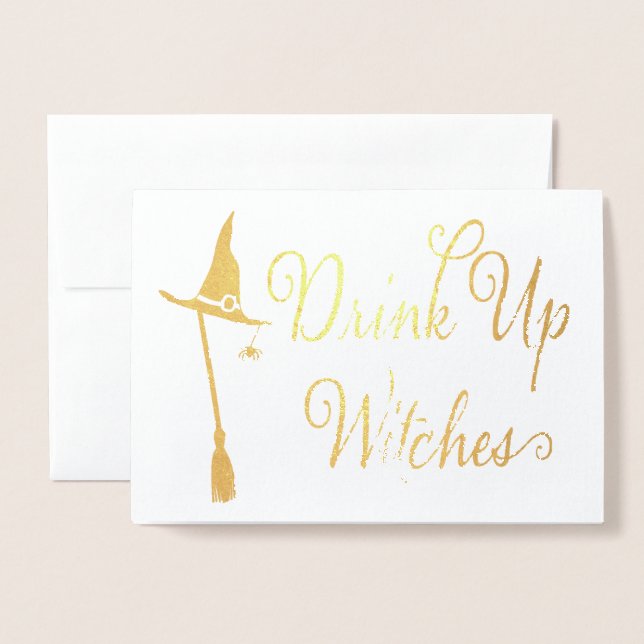 Tarjeta Con Relieve Metalizado Gracioso Relieve metalizado Real de Brujas de Hall (Anverso con sobre)