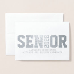 Tarjeta Con Relieve Metalizado Graduación de la foto de la carta en bloque modern