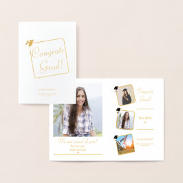 Tarjeta Con Relieve Metalizado Graduación Minimalista de Graduación Moderna y Ele