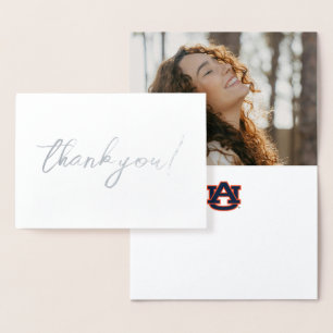 Tarjeta Con Relieve Metalizado Graduación universitaria de Auburn   Auburn Tigers