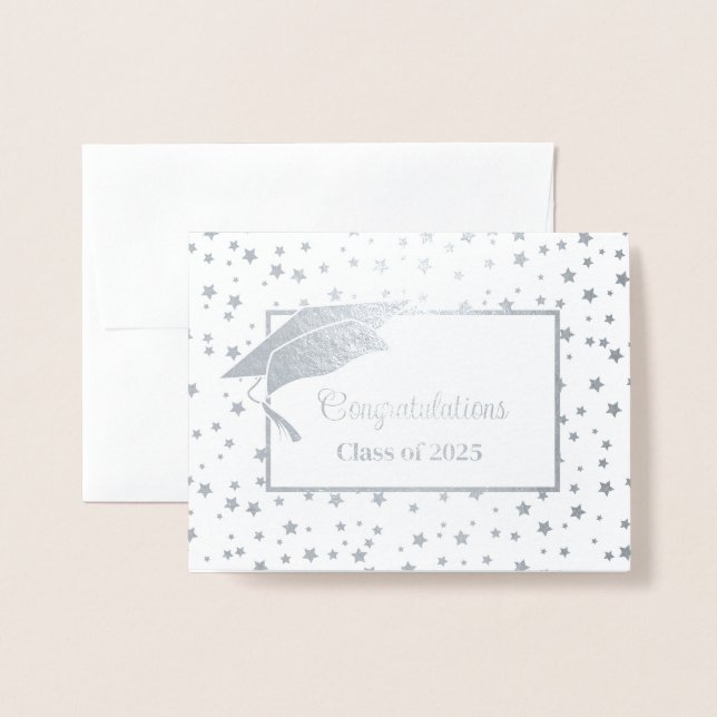 Tarjeta Con Relieve Metalizado Graduado (Anverso con sobre)