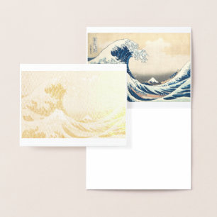 Tarjeta Con Relieve Metalizado Gran ola de Kanagawa por tarjeta de Relieve metali
