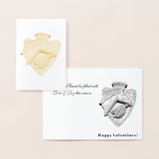 Tarjeta Con Relieve Metalizado Greetings! Happy Valentines