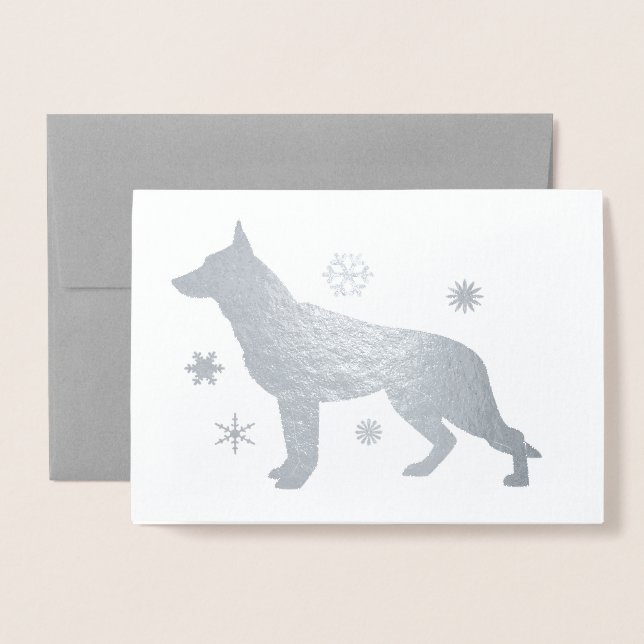 Tarjeta Con Relieve Metalizado GSD Snowflakes (Anverso con sobre)