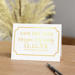 Tarjeta Con Relieve Metalizado Guardar La Tarjeta De Relieve metalizado dorado De