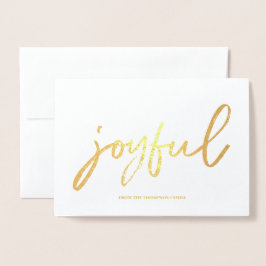 Tarjeta Con Relieve Metalizado Guión alegre personalizado Foto familiar Navidad