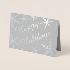Tarjeta Con Relieve Metalizado Guión de vacaciones feliz de plata