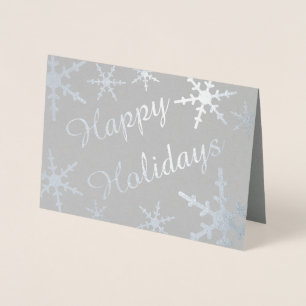 Tarjeta Con Relieve Metalizado Guión de vacaciones feliz de plata