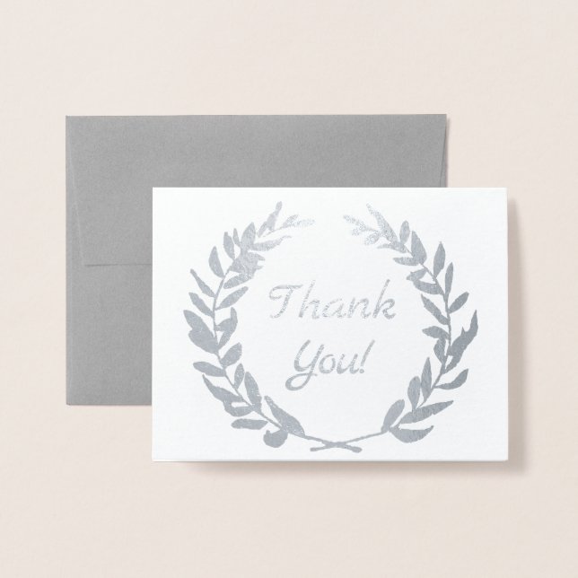 Tarjeta Con Relieve Metalizado Guirnalda de trigo brillante (Anverso con sobre)