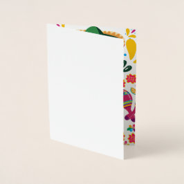 Tarjeta Con Relieve Metalizado Guitarra Cinco De Mayo