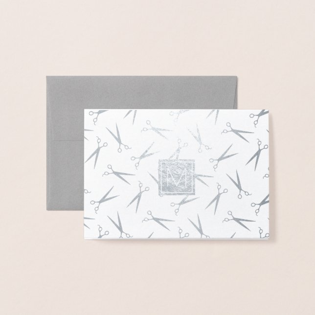 Tarjeta Con Relieve Metalizado Hair Stylist Gracias (Anverso con sobre)