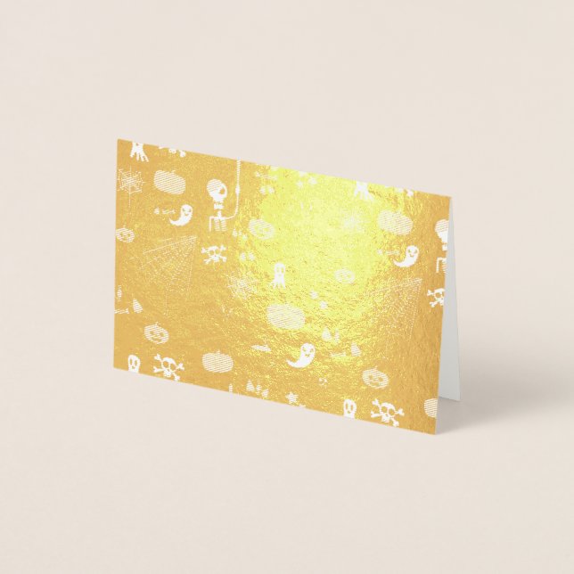 Tarjeta Con Relieve Metalizado Halloween (Anverso)
