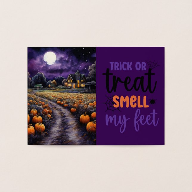 Tarjeta Con Relieve Metalizado Halloween Spooky Haunted Town Night (Interior)