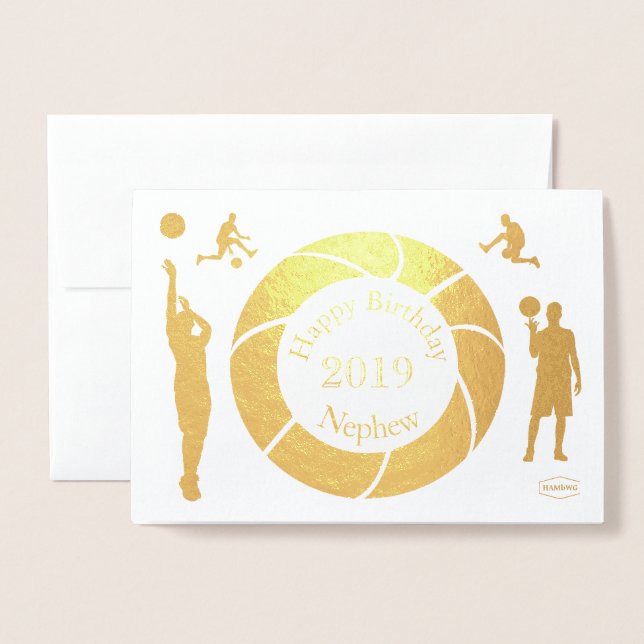 Tarjeta Con Relieve Metalizado HAMbWG - Baloncesto (Anverso con sobre)