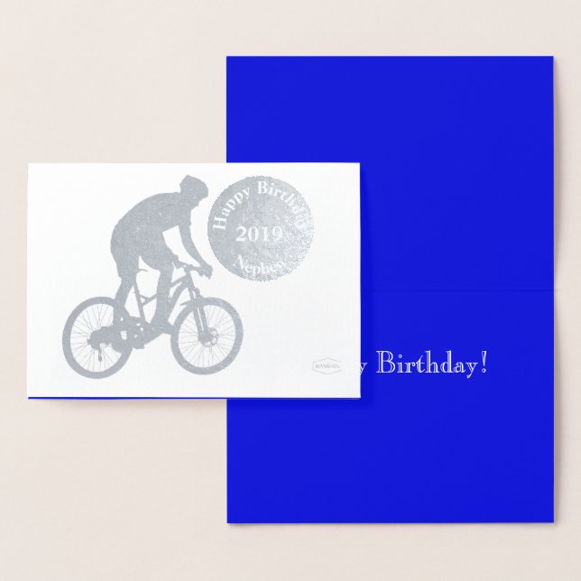 Tarjeta Con Relieve Metalizado HAMbWG - Cumpleaños del ciclista (Demostración)