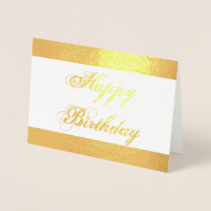 Tarjeta Con Relieve Metalizado HAMbWG - Hoja de Oro y Blanco - Personalizable