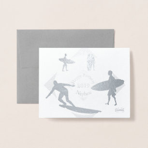 Tarjeta Con Relieve Metalizado HAMbWG - Tema Surfista
