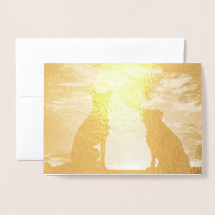 Tarjeta Con Relieve Metalizado HAMbyWG - Dos perros
