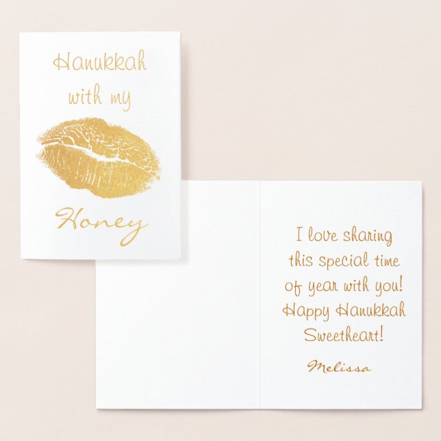 Tarjeta Con Relieve Metalizado Hanukkah con mi miel (Demostración)