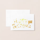 Tarjeta Con Relieve Metalizado Happy Birtday Tarta<br><div class="desc">Preciosa tarjeta de cumpleaños con relieve metalizado en dorado</div>