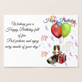 Tarjeta Con Relieve Metalizado Happy birthday Foil Card