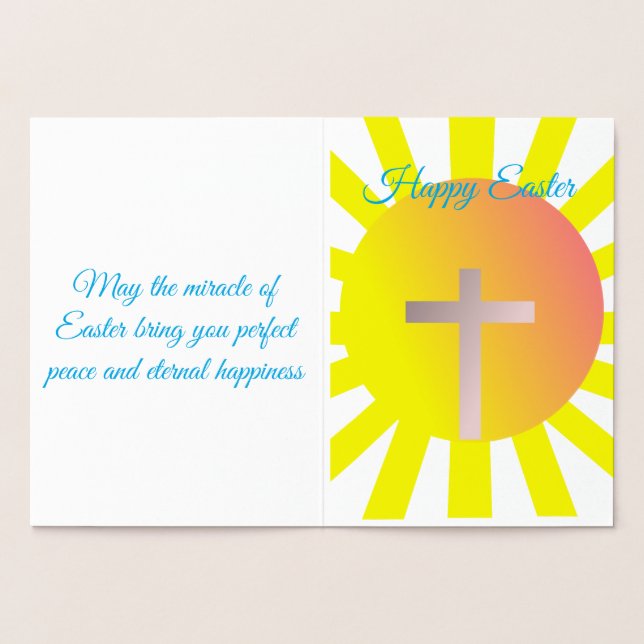 Tarjeta Con Relieve Metalizado Happy Easter foil card (Interior)