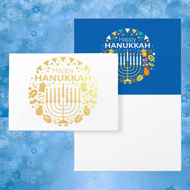 Tarjeta Con Relieve Metalizado Happy Hannukah (Subido por el creador)