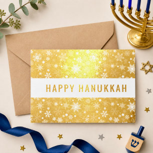 Tarjeta Con Relieve Metalizado Happy Hanukkah
