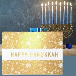 Tarjeta Con Relieve Metalizado Happy Hanukkah