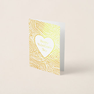 Tarjeta Con Relieve Metalizado Happy Valentine's Day 