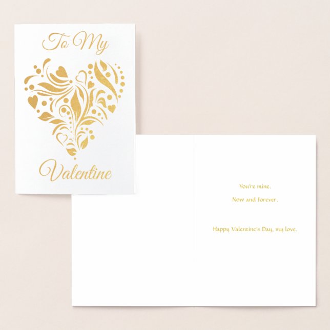 Tarjeta Con Relieve Metalizado Heart Valentine con decoración (Demostración)