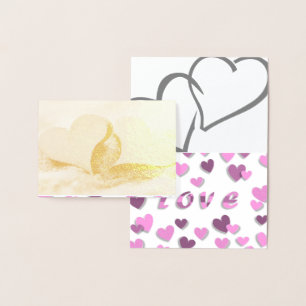 Tarjeta Con Relieve Metalizado Hearts Love Date Personaliza Destiny'S