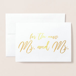 Tarjeta Con Relieve Metalizado Hermosa caligrafía de Boda gay