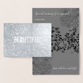 Tarjeta Con Relieve Metalizado Hermosa elegancia