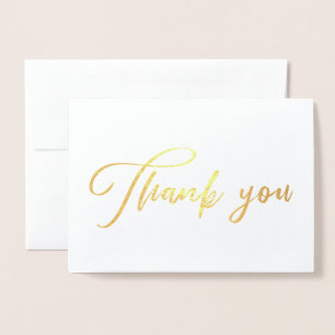 Tarjeta Con Relieve Metalizado Hermosa llamada de caligrafía gracias