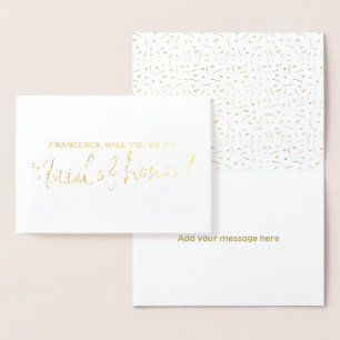 Tarjeta Con Relieve Metalizado Hermoso Relieve metalizado dorado serás mi emplead