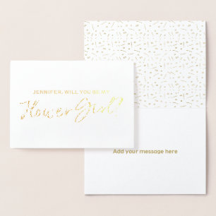 Tarjeta Con Relieve Metalizado Hermoso Relieve metalizado dorado Serás Mi Niña Fl