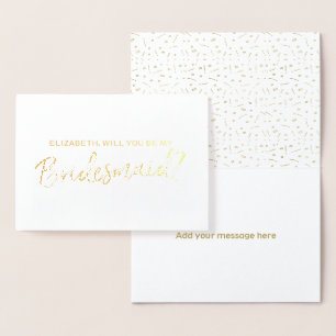 Tarjeta Con Relieve Metalizado Hermoso Relieve metalizado dorado Serás Mi Novia