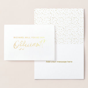 Tarjeta Con Relieve Metalizado Hermoso Relieve metalizado dorado Serás Nuestro Fu