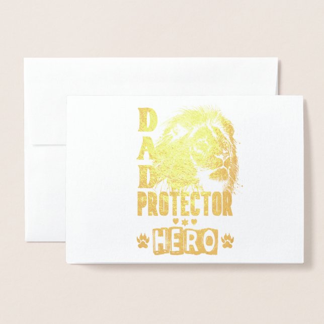 Tarjeta Con Relieve Metalizado Héroe Protector Papá (Anverso con sobre)