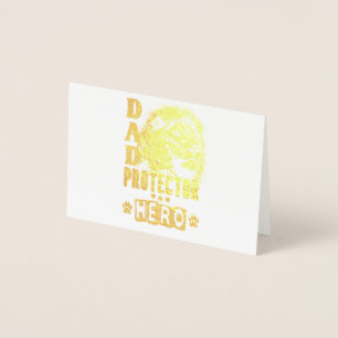 Tarjeta Con Relieve Metalizado Héroe Protector Papá