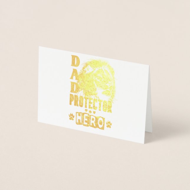 Tarjeta Con Relieve Metalizado Héroe Protector Papá (Anverso)