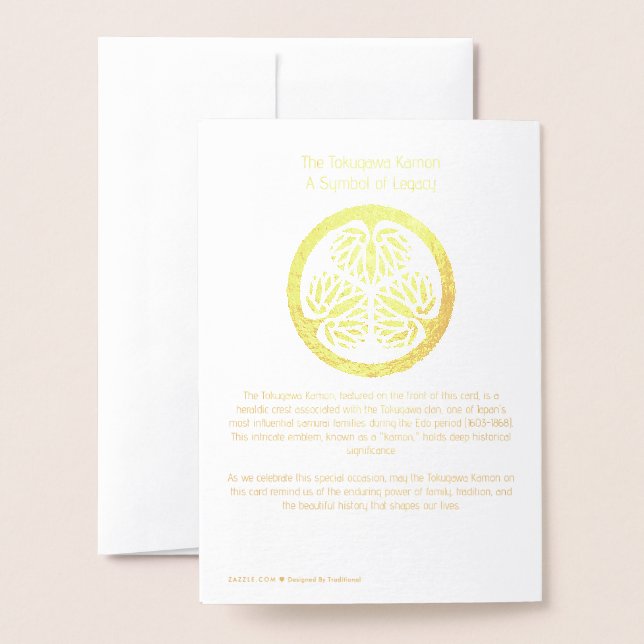 Tarjeta Con Relieve Metalizado Historia de los Samuráis Japoneses Tokugawa Radian (Reverso con sobre)