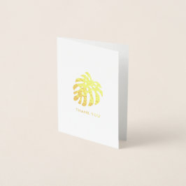 Tarjeta Con Relieve Metalizado Hoja de Monstera Tropical